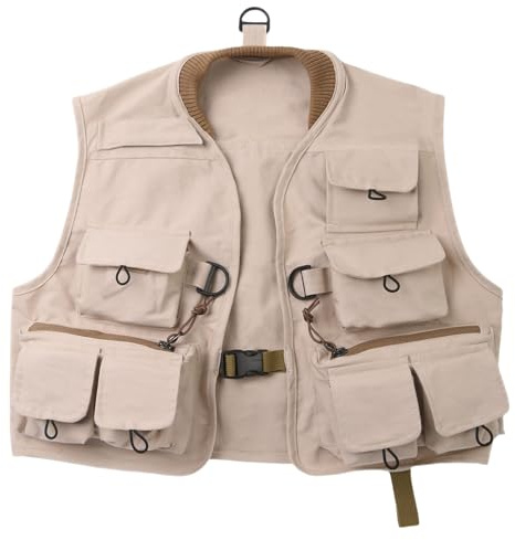 AMISENK Gilet de pêche à la mouche multi-poches pour enfants, équipement de truite, accessoire de ruisseau, gilet de pêche pour jeunes