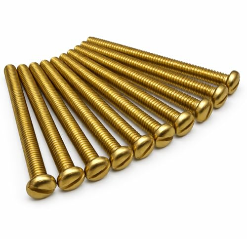 M4 x 50mm Brass Pan Head Machine Screw - Pack of 10