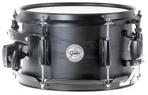 Gretsch Snare Drum Full Range Ash - 10 x 6 - 10-lagiger Esche Kessel - Satin Ebony Finish/schwarz - Black Hardware - GTS Mount - S1-0610-ASHT