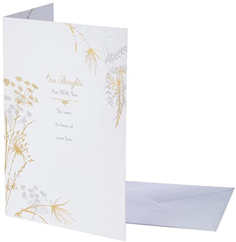 Hallmark – Biglietto di condoglianze con testo in inglese Thoughts Are With You, formato medio Thoughts Are With you