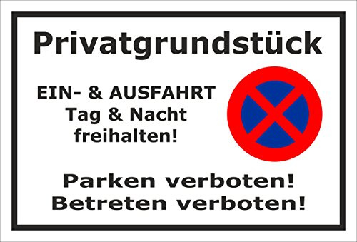 Melis-Folienwerkstatt Parken verboten Schild – Abschleppschild für Einfahrt, Privatgrundstück & Parkplätze – 30x20 cm – 3mm Aluverbund