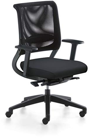 Sedus Netwin nw-100 Bürostuhl mit Netzrücken, ideal für das Home-Office, 5 Jahre Garantie, Kunststoff, schwarz