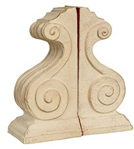 Biscottini Buchstütze holz 23x10x21 cm | Buchstützen aus holz| Buchhalter regal | Bookends gold antik | Buchstützen antik | Buchhalter