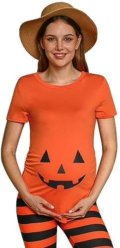 För G och PL Kvinnor Halloween moderskap kortärmad graviditetströja