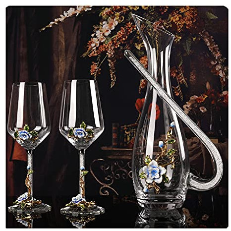 luckxuan Wein Dekanter Kreativer Dekantierer Email-Kristall-bleifreier Rotweinglas-Set Dekanter Haushalt Weinausgießer Weinutensilien für Bars und Restaurants Dekantierer (Color : C)