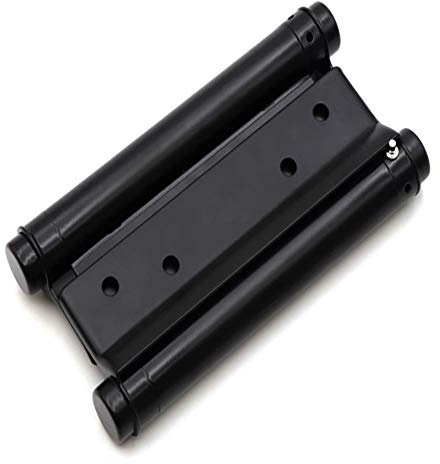 2 Pairs 4'' Black Double Action Stainless Steel Door Hinges Saloon Cafe Self-Closing