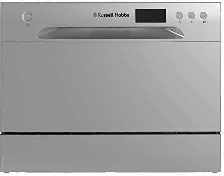 Russell Hobbs RHTTDW6S Freestanding Compact Dishwasher, Eco mode, 6 place settings, Noise level: decibels 52 (Energy Class F), Silver