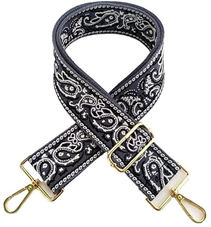 Damen Bunter Schultergurt Längenverstellbarer Breiter Tragegurt Schultergurt für Handtaschen 5cm 75-130cm Taschenhenkel Taschenriemen Tragegurt Umhängegurt mit Blumen Muster für Taschen,Grau