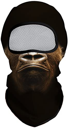 Eikuni Balaclava Face Mask for Men Women Ghost Balaclava Skull Mask Lightweight for Ski Motorbike Motorcycle Halloween Cycling Riding Hunting Fishing (Gorilla Bitter Face Brown)