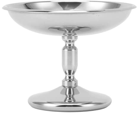 Cuencos de Cristal para Helado, Tazas Grandes Vintage de Acero Inoxidable con Base para Ensalada de Frutas de Postre Sundae