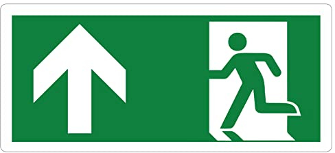 pubblimania Notausgang Blinker vorwärts PVC Aufkleber robust für Außen und Innen 29 x 13 cm (Blinker vorne)