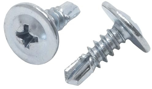 PROTEKTOR Blechschrauben Flachkopf, Kreuzschlitz 1000 Stück, 4,2 x 13mm Silber Trockenbau Schrauben, Montage Deckenprofile, Made in Germany