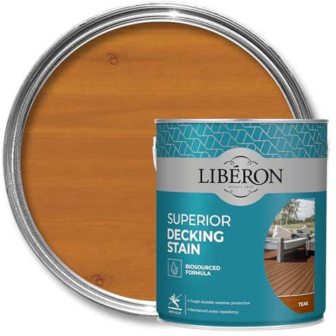 Libéron Superior Decking Stain for Exterior Wood, Teak, 2.5L