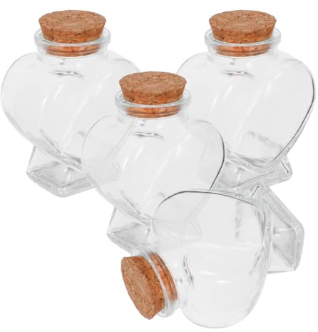 Cabilock 4stücke Herzförmige Wunschflaschen Aus Glas Transparente Parfümflaschen Diy Wunschflaschen Zur Dekoration Korkdeckel Für Und Erinnerungen