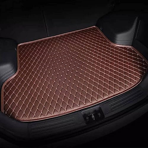 Auto Leder Kofferraummatten für Kia Stinger 2017-2021, Wasserdicht Kofferraum Cargo Schutzmatten Auto ZubehöR,E/Coffee