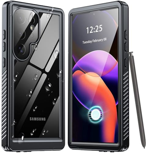 ANTSHARE Wasserdicht Hülle für Samsung Galaxy S24 Ultra Hülle,IP68 voll versiegelt wasserfeste hülle,Samsung S24 Ultra hülle mit [Eingebauter Bildschirm/Kameraschutz] für S24 Ultra 6.7 (Schwarz)