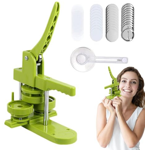 Button Press Machine Pin Maker Pin Badge Button Maker Button Press Machine with 100 Button Parts Corsage Magnet Maker Pin Badge Maker with