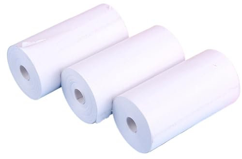 3 Rollen 57 x 30 mm Papiere, Aufkleber, Druckpapiere for Kinder, Cartoon-Kamera, Thermopapiere for Sofortbildkameras Thermopapier (Color : 3 rolls white)