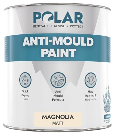 Polar Anti Mould Paint - Magnolia 500ml - Prevent & Control Mould On Internal Walls & Ceilings - Easy To Apply