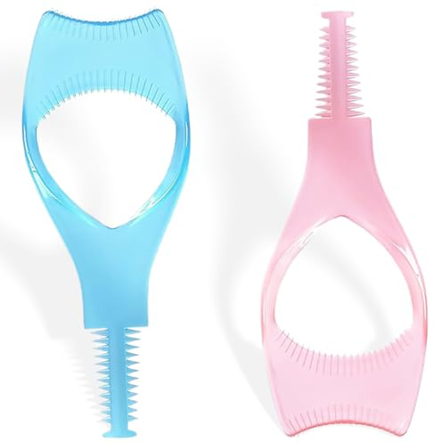 ZOPJUMA 2 Stück Mascara Shield Applicator 3 in 1 Wimpern Werkzeuge Make Up Eyelid Shield Wimpernschildpad Up und Down Wimpern Kosmetik Mascara Schablone für Frauen Mädchen Wimpernbürsten