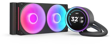 NZXT Kraken Elite 240 RGB - AIO CPU Liquid Cooler - 240mm Radiator - F240 RGB Core Fan - Customizable 2.72 IPS LCD Turbine Pump - Intel® LGA 1700, 1200/115X, 1851 - AMD® AM5, AM4 - Black