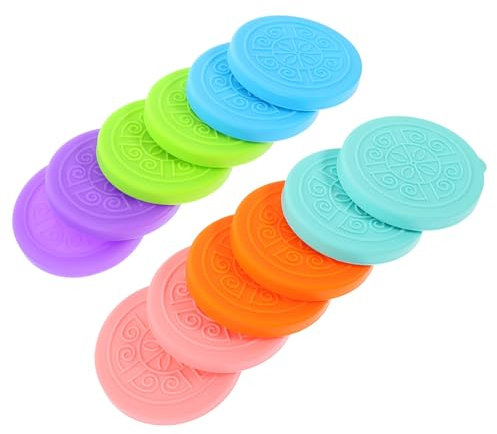 Amosfun Couvercles De Coupelles à Condiments En Silicone Coloré 5,5 Cm, Lot De 12 Pièces, Fermeture Hermétique, Compatibles Pots à Yaourt Et Sauce, Usage La Cuisine Et Apéritif