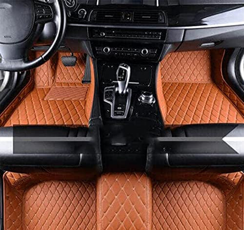 DZSFDGDDFGD Autoteppich Fußmatten Für Q7 4M MK2 2016~2022 7-Sitzer-Automatten Komplettset Auto-Fußmatte Luxus-Lederteppich Anti-Schmutz-Pad(LHD Brown)