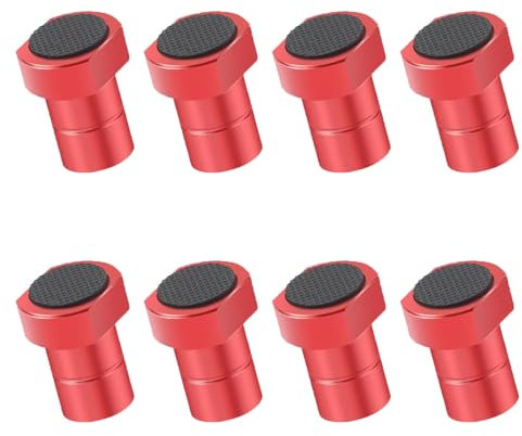 Fleymu - Ganci per panca da 20 mm, 8 pezzi, in lega di alluminio, per la lavorazione del legno, per tutti i tavoli con fori da 20 mm (rosso)