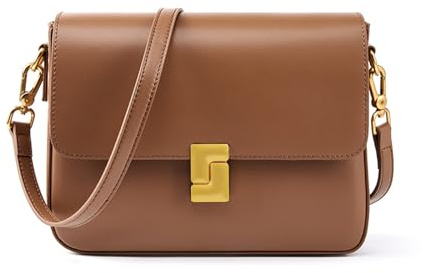 MoreFarther Sacs à bandoulière pour femme, sacs à bandoulière en cuir véritable, sacs à main vintage, sacs à main avec sangle réglable, marron