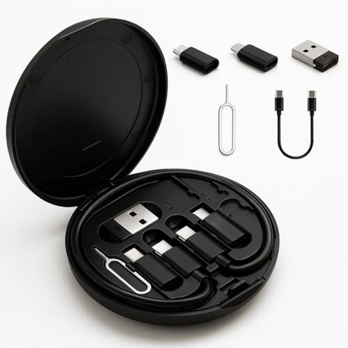 Yewseas Kit Adattatore di Ricarica USB 100W, Adattatore micro US B a USBc, Convertitore Multiporta US B-C a USB 3.0 OTG per Pro Max Plus, Galaxy S25, con Adattatori Micro USB-L e Custodia da Viaggio