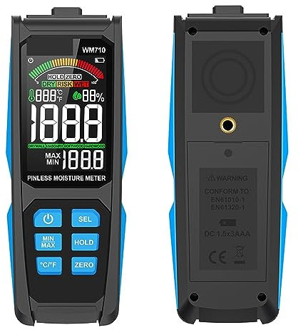 Feuchtigkeitsmessgerät, Holzfeuchtemessgerät, induktiver Holzfeuchtedetektor, Feuchtigkeitssensor, Feuchtigkeitsmessgerät, Hygrometer, Feuchtigkeitswerkzeug fur Holz Brennholz wande Baustoffen