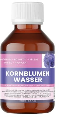 Acqua biologica di fiordaliso – 250 ml | Centaurea Cyanus Flower Water | Idrolato di fiori naturale senza alcool | per viso, occhi e cosmetici fai da te | Vegano e vegetale