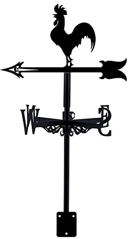 XACCBBA Veleta de Metal con Forma de Gallo para jardín con Soporte para Techo, indicador de dirección del Viento, Adorno Decorativo Retro Creativo de Acero Inoxidable para el hogar, Regalo