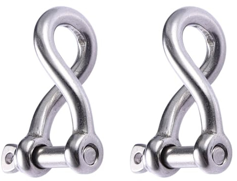 Azxcvbnm 5/32 Screw Pin Shackle Twisted Shackle Screw Pin Rustproof Heavy Duty Shackle For Sailing Stainless Twist Shackl