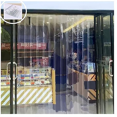 Tiras de plástico para Puerta, Impermeables, Transparentes, para Mantener el Calor, de PVC, para neveras portátiles, Tiendas y fábricas. Personalizadas (tamaño: 90 x 210 cm)