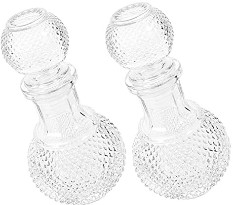 LIGIGWASH 2piezas Decantador De Vidrio Transparente y Grueso Para Whiskey y Licor Botella Elegante y Práctica Para Bares Restaurantes y Hogar