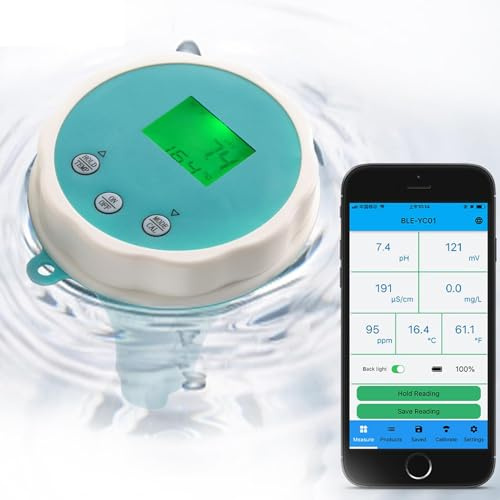 Vattenmätare, vattentestmätare, Bluetooth-pooltestare, pH och klor övervakningssystem för pooler, badtunnor och simspa