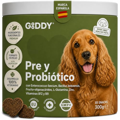Snack Funcional masticable probiótico para Perros – 300 g – 8 cepas de bacterias, prebióticos y enzimas digestivas – favorece Salud intestinal, heces firmes y Sistema inmune