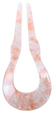 Hemobllo Forcella a Forcina Cinese u Shape Antiscivolo Per Chioma Lunghi e Folti Bastoncino Per Chioma Rosa Arancio 29cm Donna e Ragazza Per Acconciature Eleganti