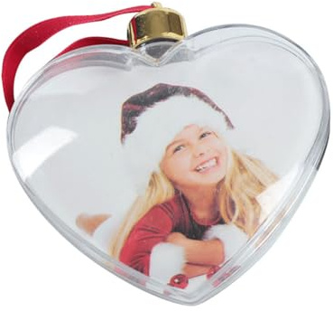 Ornamento di palla fotografica di Natale | Ornamento a trasparente con portafoto - Decorazione con fotografica da appendere all'albero di Natale per la decorazione domestica