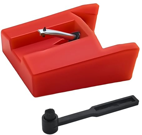 Plattenspieler Nadel mit Reinigungsbürste, Plattenspieler Stylus Ersatz für die meisten LP Vinyl Player mit Keramikkartusche, kompatibel mit Modell CR24003A, CR2402C, CR2413A, CR245, CR246