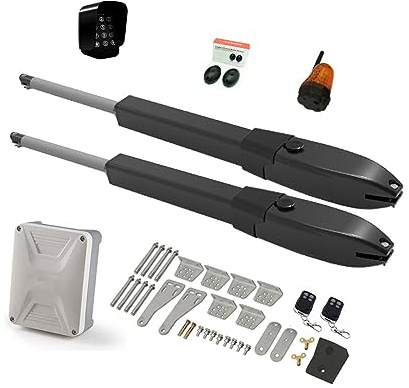Automatisk dörröppnare Solbatteri Dubbelarm elektrisk dörröppnare Svängportsöppnare IP-kamera Fjärrkontroll Outdoor Farm Manor(KIT G)