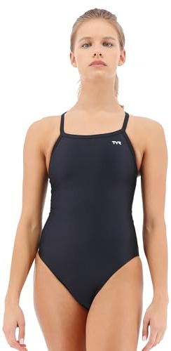 TYR Women's TYReco Solid Diamondback Swimsuit, Black, 34