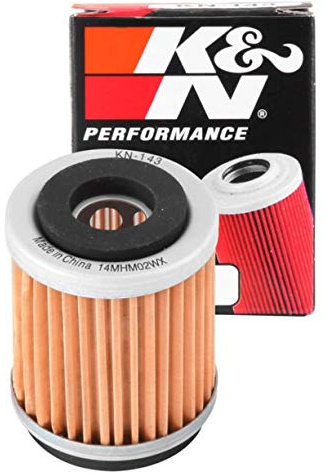 K&N Powersports Ölfilter - Kartusche 38x49mm kompatibel mit Yamaha, MBK (KN-143) , Rot | kompatibel mit Yamaha, MBK (KN-143)