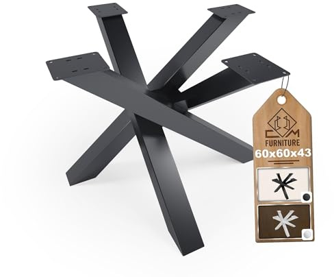 CM Furniture Patas para Mesa Cristal Madera Antracita Base Araña para Redondas Cuadradas Spider Tipo Forma X Cruzadas Estrellam Carga Pesada - para Mesa de Centro Salón Pie para Muebles A: 43 cm DIY