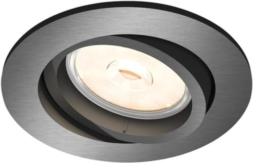 Philips LED Donegal Faretto da Incasso, Attacco GU10, Rotonda, Grigio