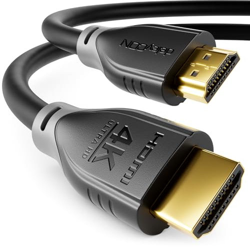 deleyCON Câble HDMI 1m 4K@60Hz 2K@165Hz avec ARC Ethernet UHD HDR 3D 18Gbps Câble HDMI pour Barre de Son Téléviseur Blu-Ray Beamer Ordinateur Portable TV PS4 PS5 Console PC Moniteur - Noir Gris