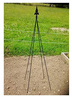 L'Héritier Du Temps Tuteur Pyramide Façon Obélisque Treillis de Jardin Tuteur à Fleurs Plantes Extérieur en Fer Forgé Noir 40x40x195cm