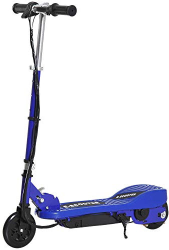 HOMCOM Kids Folding Electric Bike, Children E Scooter, Ride on Toy, 120W Adjustable Height PU Wheels, Suitable for 7 to 14 yrs - Blue