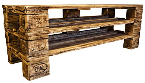 daves redesign Schuhregal Holz Vintage aus Paletten/Schuhschrank aus Europaletten/Ablage/Garderobe Vintage/Palettenmöbel (3 Etagen, 43,5 cm Gesamthöhe)